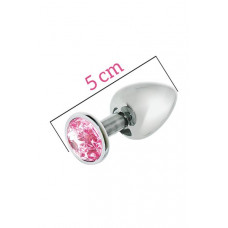 Анальная пробка MAI METAL PLUG WITH STONE, S SILVER