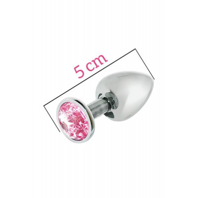 Анальная пробка MAI METAL PLUG WITH STONE, S SILVER