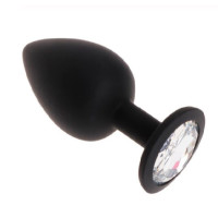 Анальная пробка Black Silicone Diamond, S