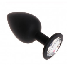 Анальная пробка Black Silicone Diamond, S