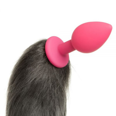 нальная пробка Silicone с хвостом Енот, Raccoon Tail S