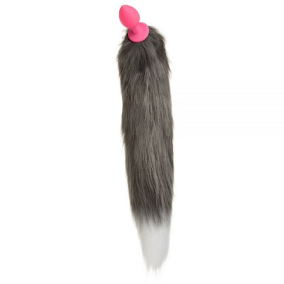 нальная пробка Silicone с хвостом Енот, Raccoon Tail S