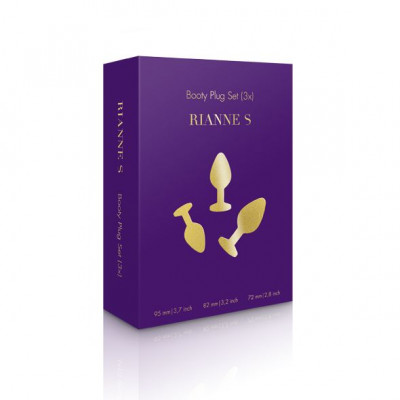 Набір силіконових анальних пробок із кристалом Rianne S: Booty Plug Set Black, діаметр 2,7см, 3,5см, Набір силіконових анальних пробок із кристалом Rianne S: Booty Plug Set Black, діаметр 2,7см, 3,5см,