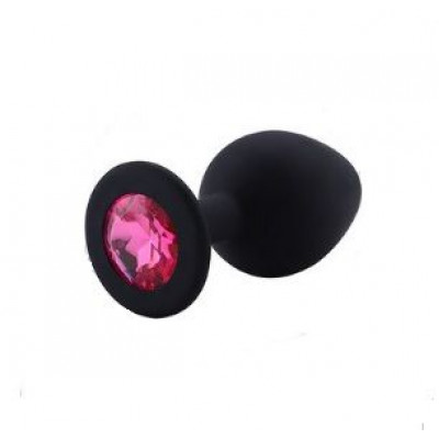 Анальная пробка Black Silicone Dark Pink, S