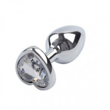Анальная пробка Silver Metal Heart Diamond, S