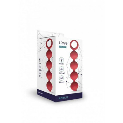 Анальные бусы Core APPULSE LeFrivole красная 15x2.5 см