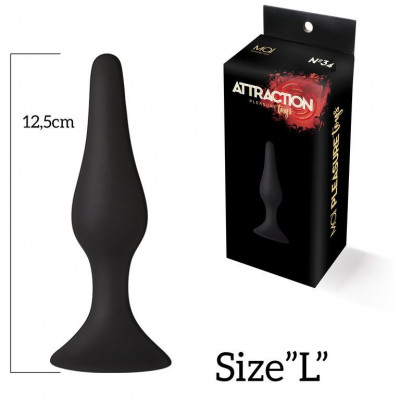 Анальная пробка на присоске MAI Attraction Toys №34 Black, длина 12,5см, диаметр 3,2см Анальная пробка на присоске MAI Attraction Toys №34 Black, длина 12,5см, диаметр 3,2см