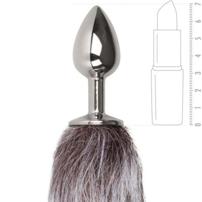 Анальная пробка с серым хвостиком EasyToys Fox Tail Plug ,S