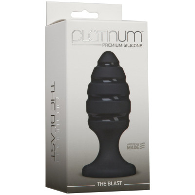 Анальний плаг зі спіральним каналом Doc Johnson Platinum Premium Silicone — The Blast — Black Анальний плаг зі спіральним каналом Doc Johnson Platinum Premium Silicone — The Blast — Black