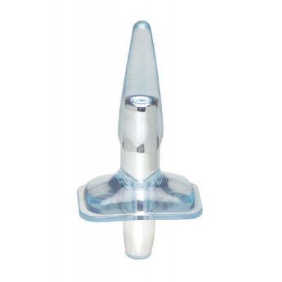 Плаг с вибрацией MENZSTUFF PURRFECT PLUG, CLEAR BLUE