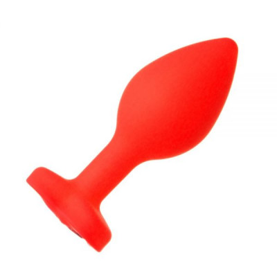 Анальная пробка Red Silicone Heart Red, M Анальная пробка Red Silicone Heart Red, M