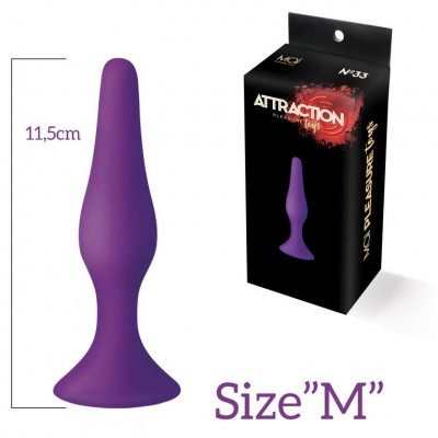 Анальна пробка з присоскою MAI Attraction Toys №33 Black, довжина 11,5cм, діаметр 3см Анальна пробка з присоскою MAI Attraction Toys №33 Black, довжина 11,5cм, діаметр 3см