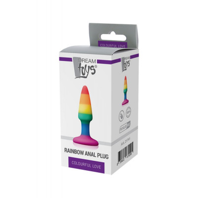 Анальная пробка DREAM TOYS COLOURFUL LOVE RAINBOW ANAL PLUG MINI