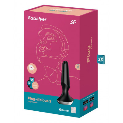 Анальна смарт-вібропробка Satisfyer Plug-ilicious 2 Black Анальна смарт-вібропробка Satisfyer Plug-ilicious 2 Black