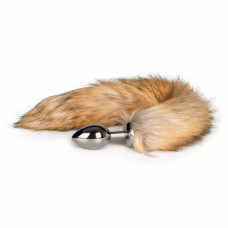 Анальная пробка M Silver с хвостиком с Easy Toys Fox