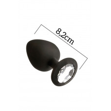 Анальна пробка з кристалом MAI Attraction Toys №48 Black, довжина 8,2см, діаметр 3,5 см