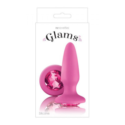 T280422 Анальная пробка с камнем GLAMS PINK GEM