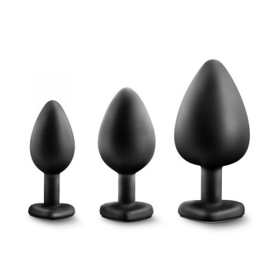 Набор анальных пробок LUXE BLING PLUGS TRAINING KIT BLACK Набор анальных пробок LUXE BLING PLUGS TRAINING KIT BLACK