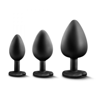Набор анальных пробок LUXE BLING PLUGS TRAINING KIT BLACK Набор анальных пробок LUXE BLING PLUGS TRAINING KIT BLACK