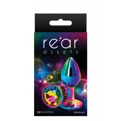 Радужная анальная пробка REAR ASSETS RAINBOW, S Радужная анальная пробка REAR ASSETS RAINBOW, S