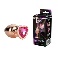DT21790 Анальная пробка с сердцем GLEAMING LOVE ROSE GOLD PLUG MEDIUM