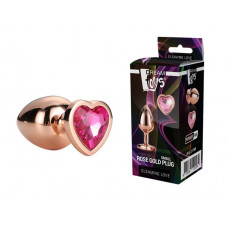 DT21790 Анальная пробка с сердцем GLEAMING LOVE ROSE GOLD PLUG MEDIUM