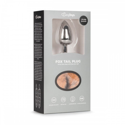 Анальная пробка M Silver Fox Tail Plug Dildo Butt Plugs Easy Toys