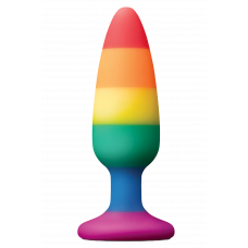 Радужная анальная пробка COLOURFUL LOVE RAINBOW ANAL PLUG MEDIUM
