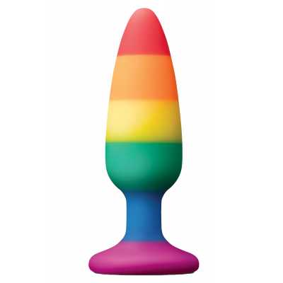 Радужная анальная пробка COLOURFUL LOVE RAINBOW ANAL PLUG MEDIUM