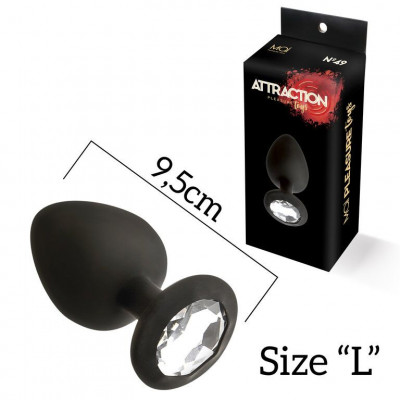Анальная пробка с кристаллом MAI Attraction Toys №49 Black, длина 9,5см, диаметр 4см Анальная пробка с кристаллом MAI Attraction Toys №49 Black, длина 9,5см, диаметр 4см