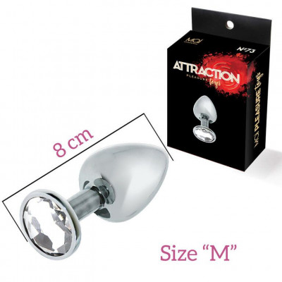 Анальна пробка з кристалом MAI Attraction Toys №73, довжина 8см, діаметр 3 см Анальна пробка з кристалом MAI Attraction Toys №73, довжина 8см, діаметр 3 см