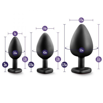 Набор анальных пробок LUXE BLING PLUGS TRAINING KIT RED GEMS Набор анальных пробок LUXE BLING PLUGS TRAINING KIT RED GEMS