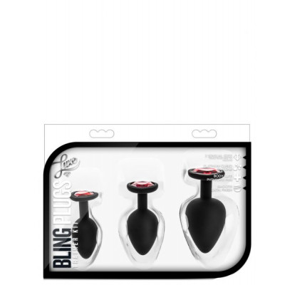 Набор анальных пробок LUXE BLING PLUGS TRAINING KIT RED GEMS Набор анальных пробок LUXE BLING PLUGS TRAINING KIT RED GEMS