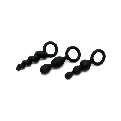 Набор анальных игрушек Satisfyer Plugs black (set of 3) - Booty Call, макс. диаметр 3см Набор анальных игрушек Satisfyer Plugs black (set of 3) - Booty Call, макс. диаметр 3см