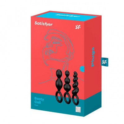 Набор анальных игрушек Satisfyer Plugs black (set of 3) - Booty Call, макс. диаметр 3см Набор анальных игрушек Satisfyer Plugs black (set of 3) - Booty Call, макс. диаметр 3см