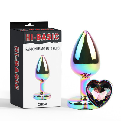 Анальная Hi-Basi Rainbow Heart Butt Plug Chisa