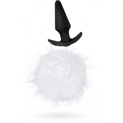 T330675 Анальная пробка с помпоном POM PLUGS FUR POM POM WHITE