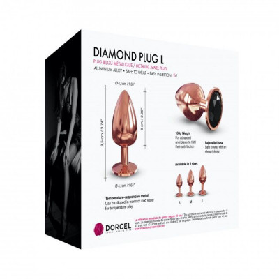 Металлическая анальная пробка с украшением в виде кристалла Dorcel - Diamond Plug L Металлическая анальная пробка с украшением в виде кристалла Dorcel - Diamond Plug L
