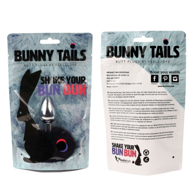 Анальна пробка FeelzToys - Bunny Tails Butt Plug Black Анальна пробка FeelzToys - Bunny Tails Butt Plug Black