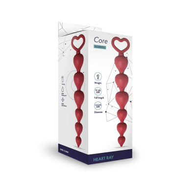 Анальная цепочка LeFrivole Heart Ray Red