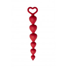 Анальная цепочка LeFrivole Heart Ray Red