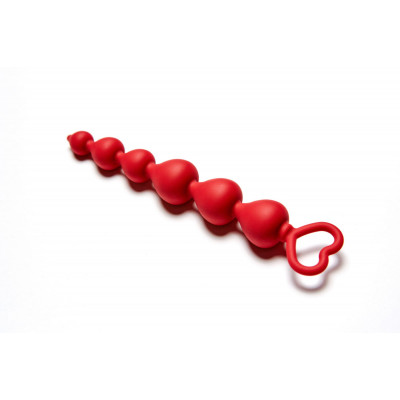 Анальная цепочка LeFrivole Heart Ray Red
