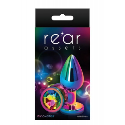 Радужная анальная пробка REAR ASSETS RAINBOW, M Радужная анальная пробка REAR ASSETS RAINBOW, M