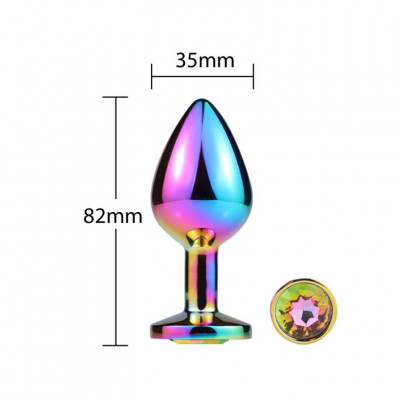 Металлическая анальная пробка MAI Attraction Toys №73 RAINBOW