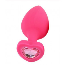 Анальная Pink Silicone Heart Light Pink,M