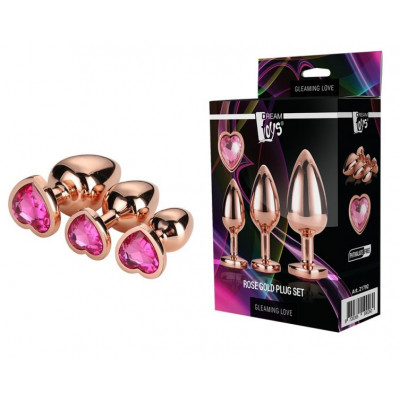 DT21792 Набор анальных пробок GLEAMING LOVE ROSE GOLD PLUG SET