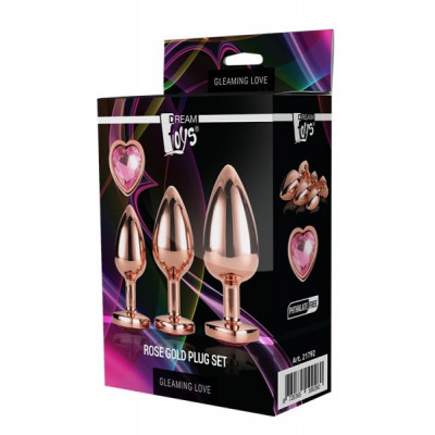DT21792 Набор анальных пробок GLEAMING LOVE ROSE GOLD PLUG SET DT21792 Набор анальных пробок GLEAMING LOVE ROSE GOLD PLUG SET