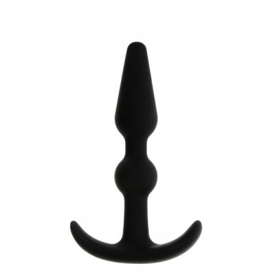 Анальный плаг T-SHAPE SILICONE BUTT PLUG BLACK