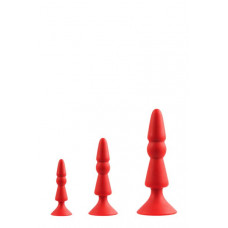 Набор анальных плагов MENZSTUFF 3-PIECE ANAL CONE SET RED