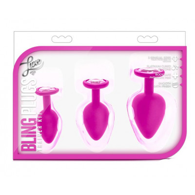 Набор анальных пробок LUXE BLING PLUGS TRAINING KIT PINK Набор анальных пробок LUXE BLING PLUGS TRAINING KIT PINK